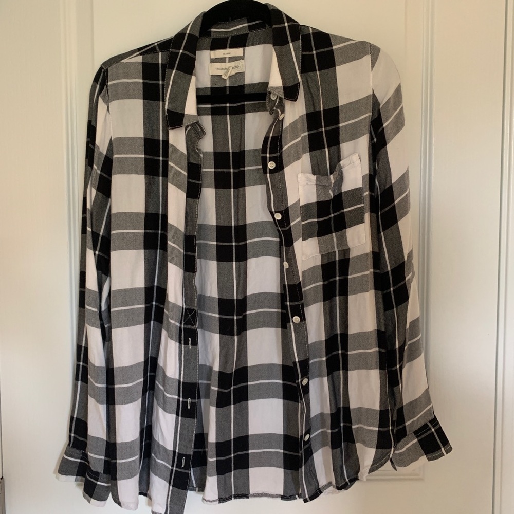 ISO Treasure & Bond Plaid Flannel Classic Button Up - Picture 2 of 2